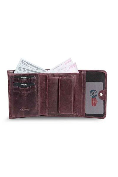 GUARD Crazy Burgundy Women's Wallet Genuine Leather with Coin Compartment P214