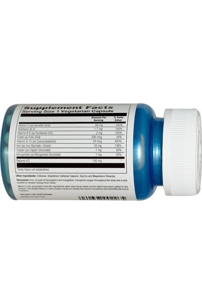 Nature's Life , Iron Complex, 25 mg, 50 Veggie Caps