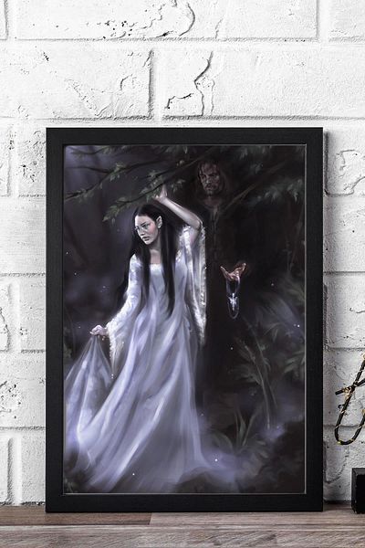 Saturn The Lord of the Rings Aragorn Arwen Framed Painting - Movie Poster Painting