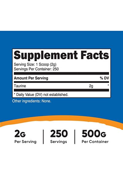 Nutricost Taurine Powder (500 Grams) - 250 Servings