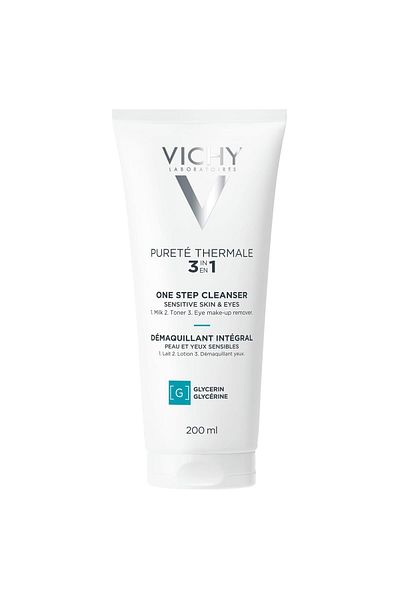 Vichy Pureté Thermale One Step Cleanser: Face Wash, Toner, Makeup Remover, No Rinse, Gentle, Alcohol-Free