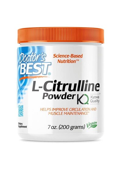 Doctor's Best مسحوق نباتي من إل-سيترولين 200 جرام، حمض أميني، خالٍ من الجلوتي...