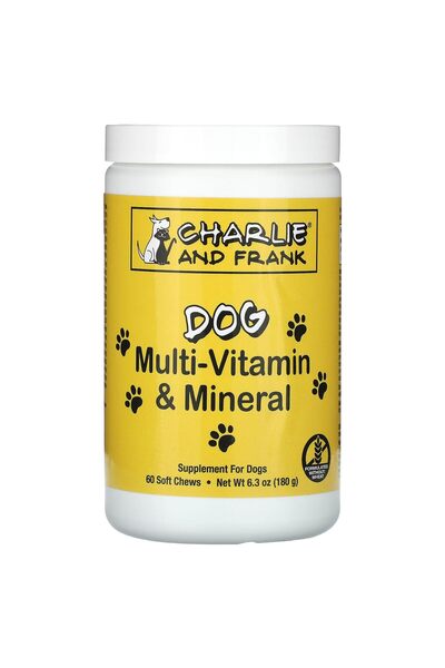 Charlie and Frank Dog Multi-Vitamin & Mineral, Supports Fresh Breath, 60 Soft Chews, 6.3 oz (180 g)