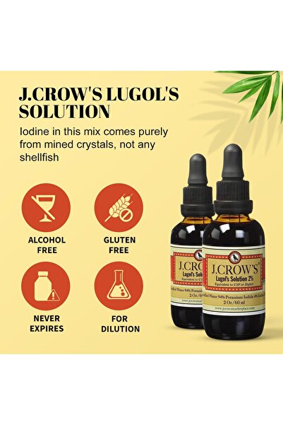 J. CROW'S J.CROW'S® Lugol's Solution of Iodine 2% 2oz