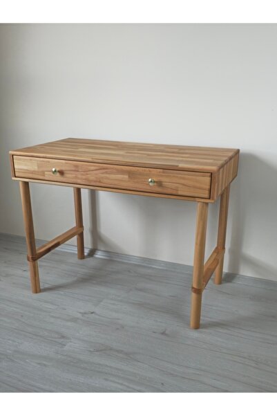 Alp E Ticaret Çalışma Masası Kayın Masif Çekmeceli Silindir Ayaklı