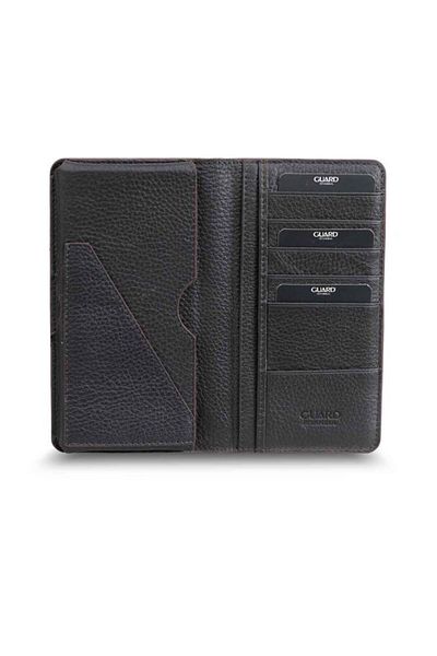 GUARD Brown Genuine Leather Men's / Women's Wallet with Phone Port P1420