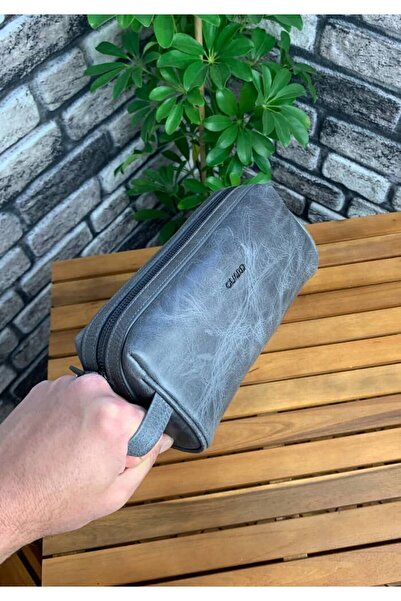 GUARD Антично сива унисекс чанта от естествена кожа P1792