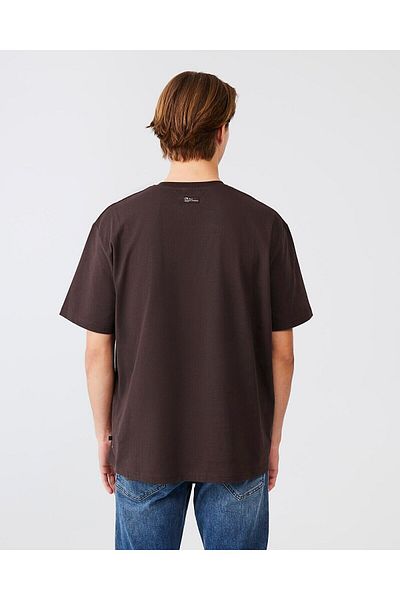 Ltb Μπλουζάκι με κοντό μανίκι Crew Neck Relaxed καφέ χρώμα