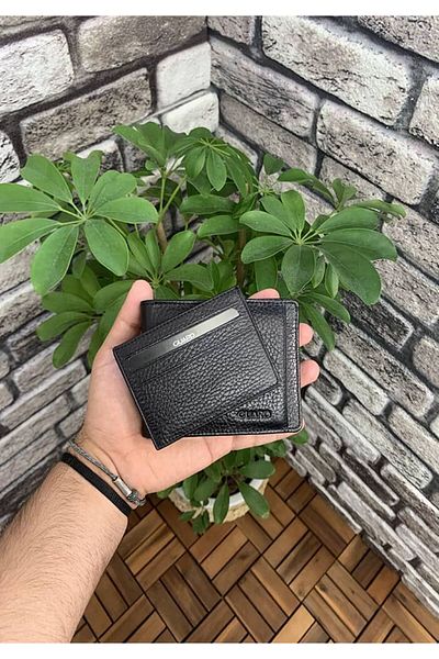 GUARD Black Genuine Leather Wallet with Hidden Card Compartment P1320