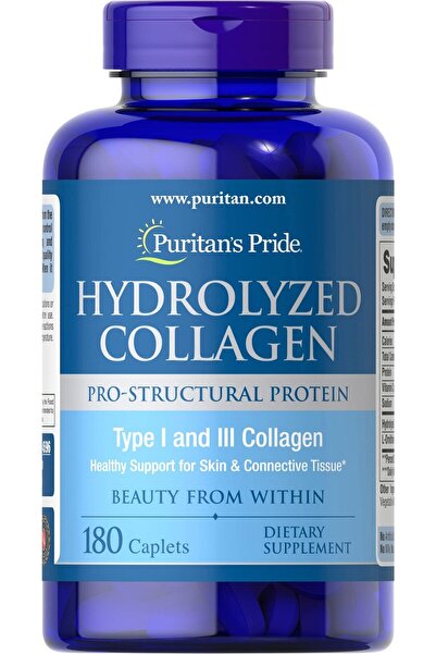 Puritan's Pride Hydrolyzed Collagen 1000mg for Skin, Bones & Joints, 180 Caplets