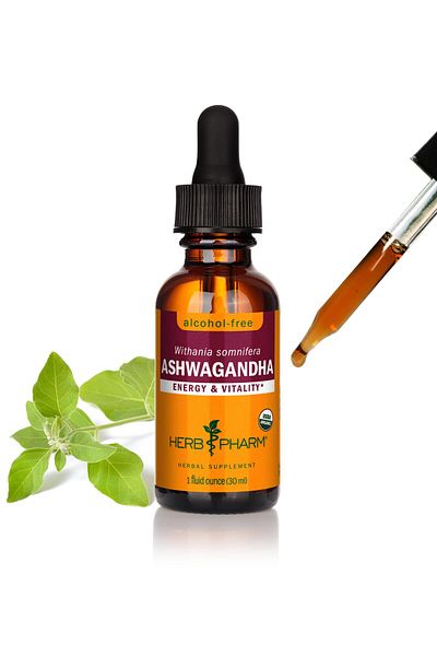 Herb Pharm Organic Ashwagandha Liquid Extract, Alcohol-Free: Mood Support, Vegan, Non-GMO, 1 Oz