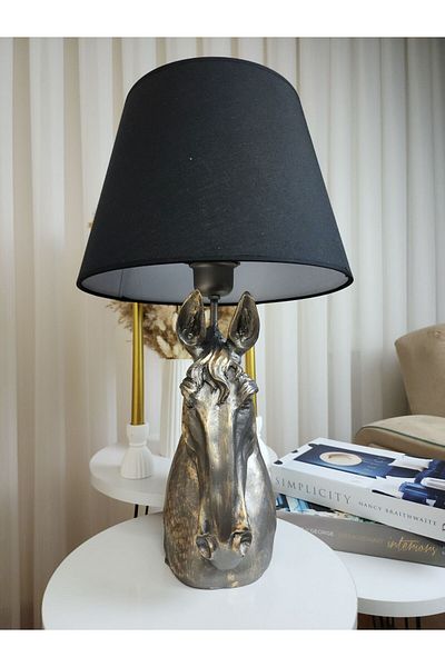 Artceal Decorative Horse Figured Black Hat Lampshade Trinket