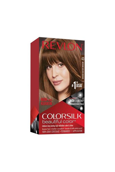 Revlon Colorsilk Beautiful Hair Permanent Hair Color, 43 Medium Golden Brown, 1.45 lb (RK-76775)