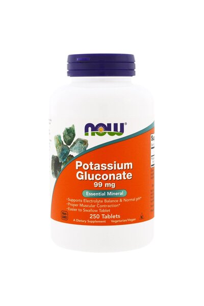 Now Foods جلوكونات البوتاسيوم 99 مليجرام - 250 قرص