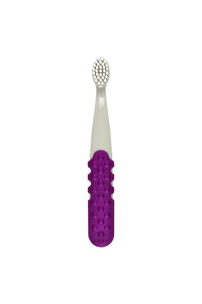 Radius Totz Plus Kids Toothbrush - Silky Soft, BPA-Free, ADA Accepted, for Ages 3+ - PurpleGrey, Pack of 1