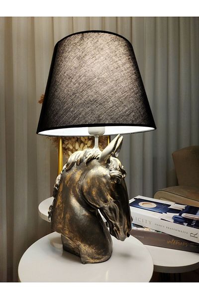 Artceal Decorative Horse Figured Black Hat Lampshade Trinket