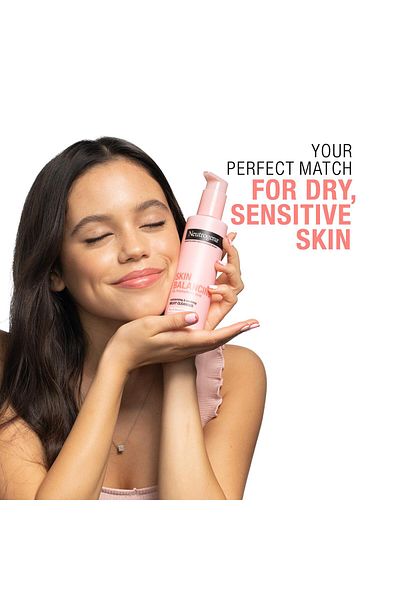 Neutrogena منظف حليبي لموازنة البشرة يحتوي على 2% من حمض البولي هيدروكسي، غسول وجه مهدئ للبشرة الجافة والحساسة، 6.3 أونصة