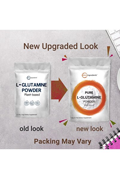 Micro ingredients L Glutamine Powder 1Kg, 100% Pure Vegan, No Additives, Muscle Recovery, Non-GMO, Gluten-Free