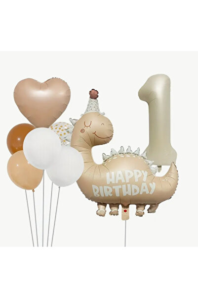 Öztürkpartievi مجموعة بالونات عيد ميلاد الديناصورات الرجعية 15 قطعة