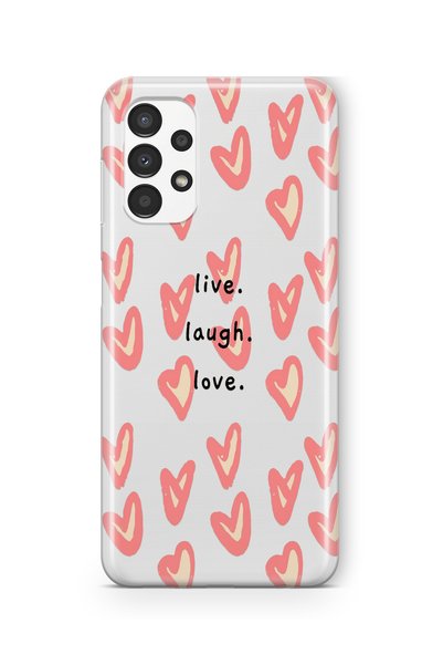 Multitronic حافظة شفافة مطبوعة بتصميم Live Laugh Love متوافقة مع هاتف Samsung...