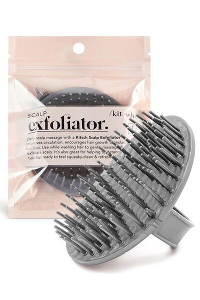 Kitsch Hair Growth Massager - Shampoo Brush & Scalp Exfoliator for Dandruff | All Hair Types (Gray)
