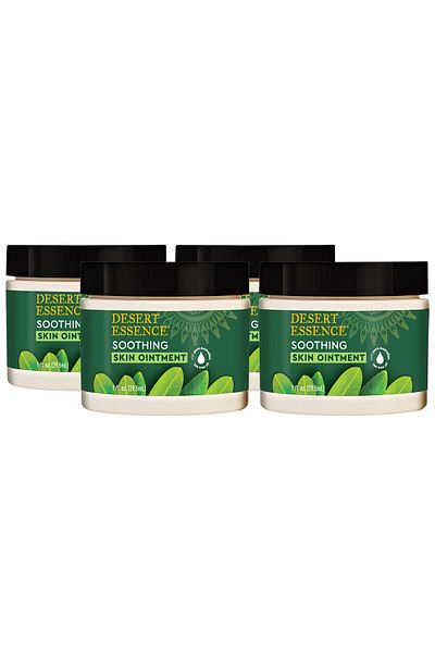 Desert Essence Organic Tea Tree Oil Ointment - 1 Fl Oz, Pack of 4 - Jojoba, Lavender, Vitamin E, Sweet Almond