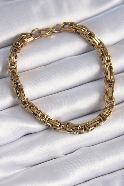 Lisinya 316L Steel Gold Color King Chain Model Men's Bracelet - Lisinya