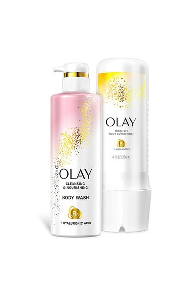 OLAY Cleansing and Nourishing Body Wash, 17.9 fl oz and Conditioner, 8 fl oz compatible with Olay