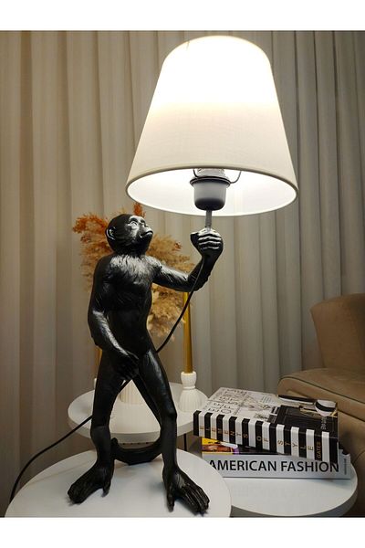 Artceal Decorative Stylish White Hat Monkey Lampshade Figurine