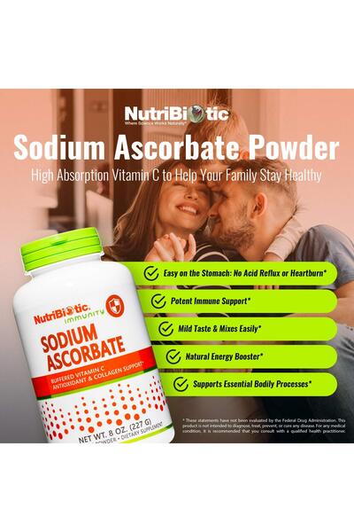 nutribiotic Buffered Vitamin C Powder, 8 Oz | Vegan, Non-Acidic, Immune & Antioxidant Support