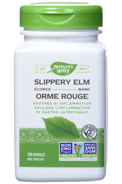 Nature's Way Slippery Elm Bark, Soothes Gastrointestinal Inflammation, 100 Vegetarian Capsules (2 Pack)