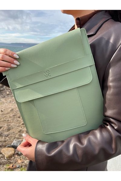 YOUC Design حقيبة كمبيوتر محمول MacBook Pro Air مقاومة للماء مقاس 13 بوصة و14 بوصة و15 بوصة من الجلد الصناعي النباتي