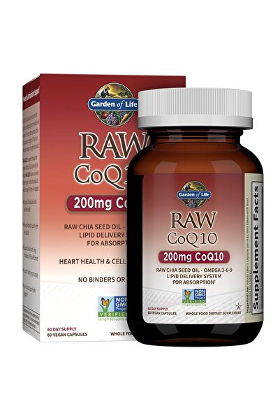 GARDEN OF LIFE CoQ10 200mg Vegetarian Omega 3-6-9, Chia Seed Oil, Antioxidant...