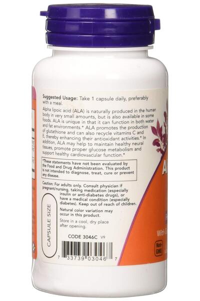 Now Foods Alpha Lipoic Acid 600mg Vcaps, 60 CT