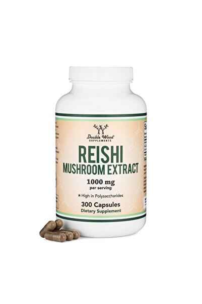 Double Wood Supplements Reishi Mushroom Capsules (4:1 Extract, 1,000mg) 300 C...
