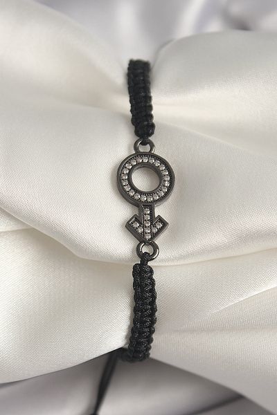 NEZADE STORE Brass Smoked Color Zircon Stone Venus Mars Elevator Macrame Model Women's Bracelet - Lisinya