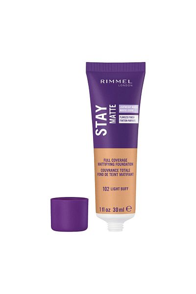 Rimmel London Stay Matte Liquid Mousse - 102 Light Buff - Lightweight, Shine Control, Oil-Free, 1oz