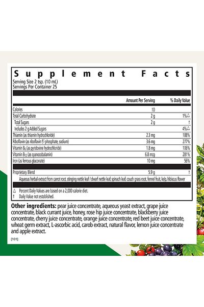 Floradix Salus Iron & Herbs - Liquid Herbal Energy Supplement with Iron, Vitamin C & B Complex - 8.5 oz