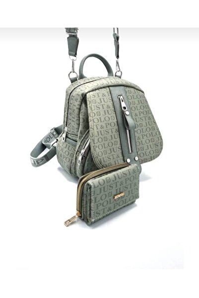 Just Polo حقيبة ظهر وحقيبة كتف نسائية مطبوعة بحروف JustPolo للاستخدام اليومي ...