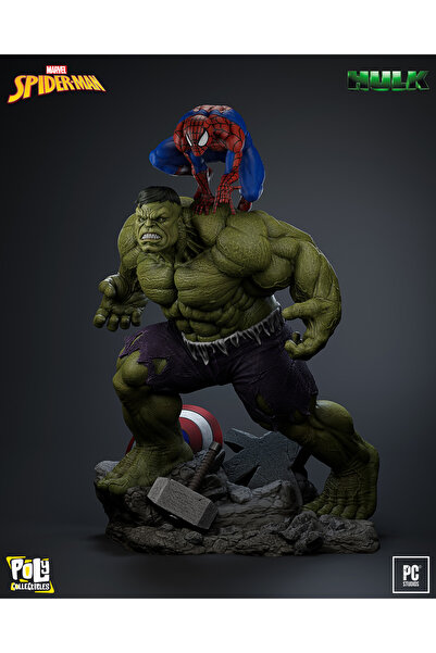Poly Collectibles Hulk and Spider-Man - Premium Collectibles Figure | 36 cm