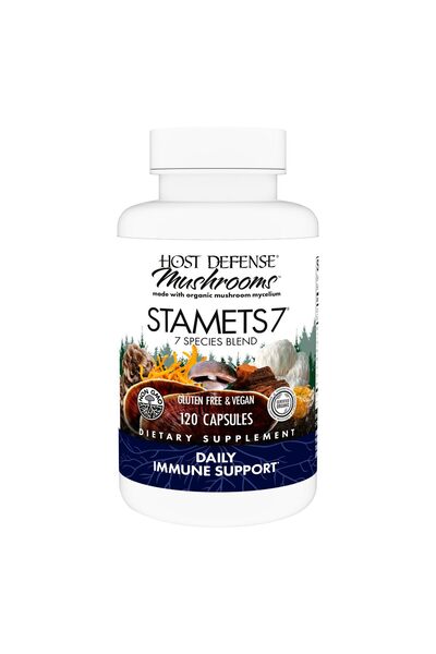 Host Defense Stamets 7-7 Mushroom Blend - Immune Support with 7 Mushrooms - 120 Capsules (60 Servings)