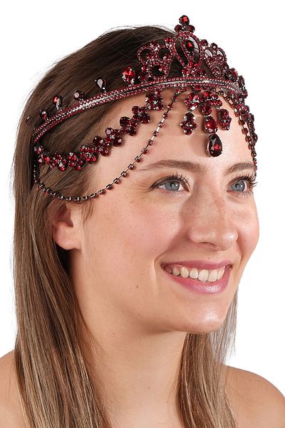 Hayalperest boncuk Hürrem Model Gorgeous Sultan Crown Bridal Crown Burgundy