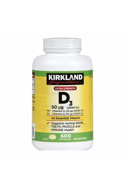 Kırkland Kirkland Maximum Strength Vitamin D3 600 Softgels (Pack of 2)