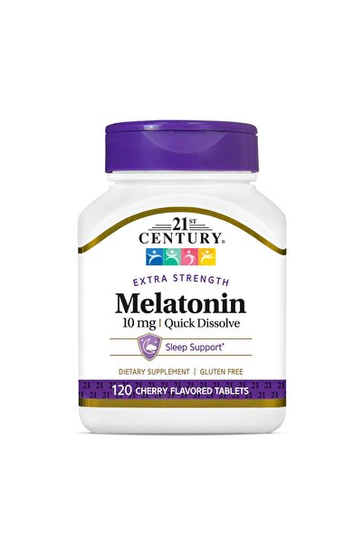 21st Century , Melatonin Quick Dissolve Tablets 10 mg, White, Cherry, 120 Count