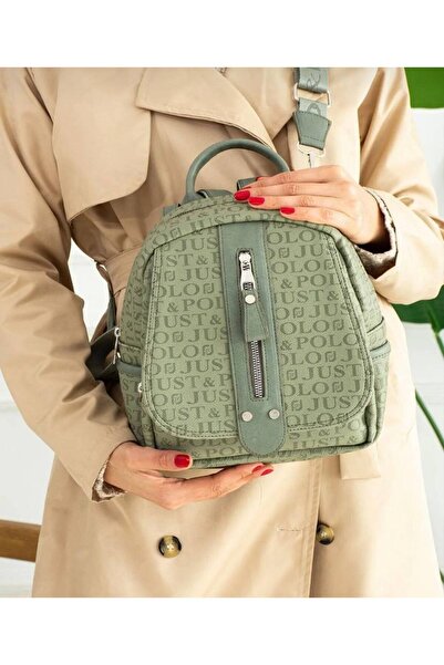 Just Polo حقيبة ظهر وحقيبة كتف نسائية مطبوعة بحروف JustPolo للاستخدام اليومي ...