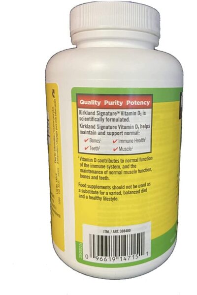 Kırkland Kirkland Maximum Strength Vitamin D3 600 Softgels (Pack of 2)