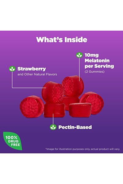 Natrol Melatonin Gummies, 10 mg Sleep Support, 90 Strawberry-Flavored Gummies, 45-Day Supply