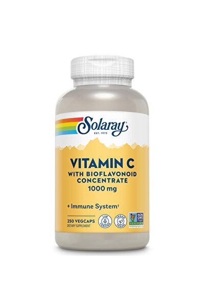 Solaray Vitamin C 1000mg w/Rose Hips, Acerola, Bioflavonoids, Immune Support, Vegan, 250 CT