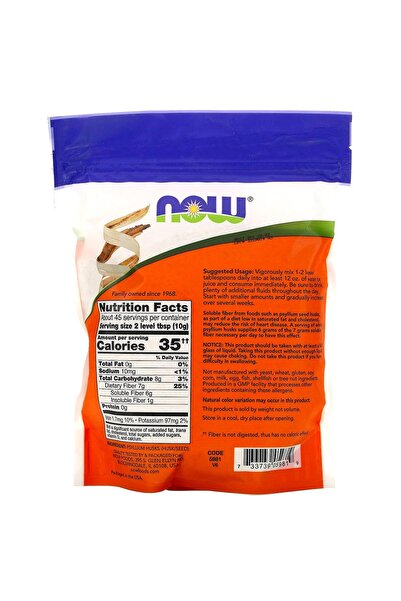 Now Foods Psyllium Husks Whole 1 Lb.