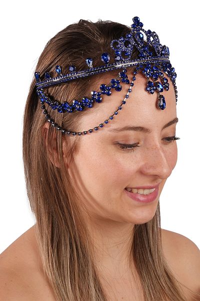 Hayalperest boncuk Blue Sultan Tac Hurrem Model Glamorous Bridal Tac